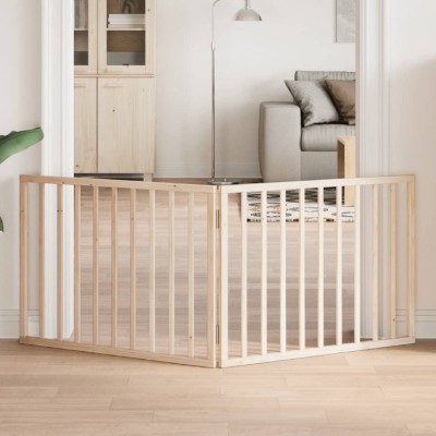 vidaXL Poartă de acces pentru c&amp;acirc;ini pliabilă, 2 panouri, 160 cm, lemn de plop 352176 foto