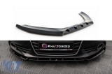 Spoiler pentru bara de protectie frontala Maxton Design, versiunea 2, potrivit pentru Audi A6 C7 sedan/Avant (2011&ndash;2014), negru lucios Performance Aut