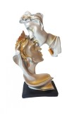 Cumpara ieftin Statueta Decorativa Indragostiti Argintie 25cm Rasina - Cadou Aniversare, Aspect Vintage