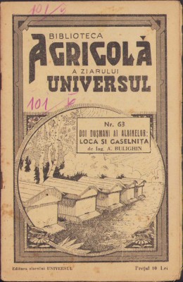 HST C297 Doi dușmani ai albinelor: loca și găselnița 1943 Bulighin foto