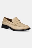 Camper mocasini din piele &icirc;ntoarsă Dana femei, culoarea bej, cu toc plat, K201743-002