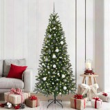 VidaXL Brad de Crăciun artificial cu 300 LED Verde 210 cm PE și PVC 3397366