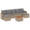 Set canapele de gradina, 8 piese, cu perne, bej, poliratan