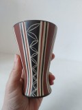 Vaza ceramica vintage, marcata 607 12 Apoma Keramik, Grecia, 11.5cm inaltime