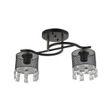 Lustra Clasica Elegance Klausen Lustros PL2 2xE27 Metal Negru si Sticla 41x23x26 cm Corp Iluminat Interior pentru Living Dining Hol Design Rafinat