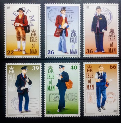 ISLE OF MAN 2001 uniforme de poștaș de la 1805 - 2001 serie 6v neștampilată foto
