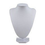 Bust Expunere Bijuterii Alb XXL 35cm Piele Eco Banda - Suport Lantisoare Pandantive Magazin/Acasa