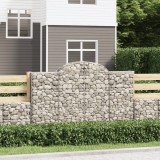 Cosuri gabion arcuite 30 buc, 200x30x120/140cm, fier galvanizat GartenMobel Dekor, vidaXL