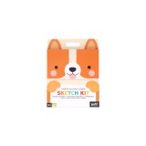 Carry-Along Corgi Sketch Kit [With Sticker(s) and Pens/Pencils]