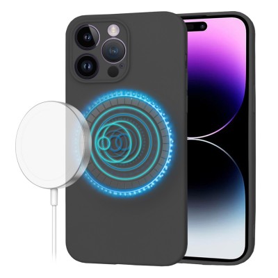 Husa silicon iPhone 14 Pro Max Techsuit SoftFlex MagSafe, negru foto