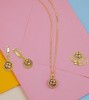 Set Colier, Cercei si Inel Din Argint Auriu Rotund SET402C, Argintboutique