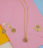 Cumpara ieftin Set Colier, Cercei si Inel Din Argint Auriu Rotund SET402C, Argintboutique