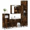 Gossi set de mobilier de baie 4 piese lemn prelucrat de stejar afumat