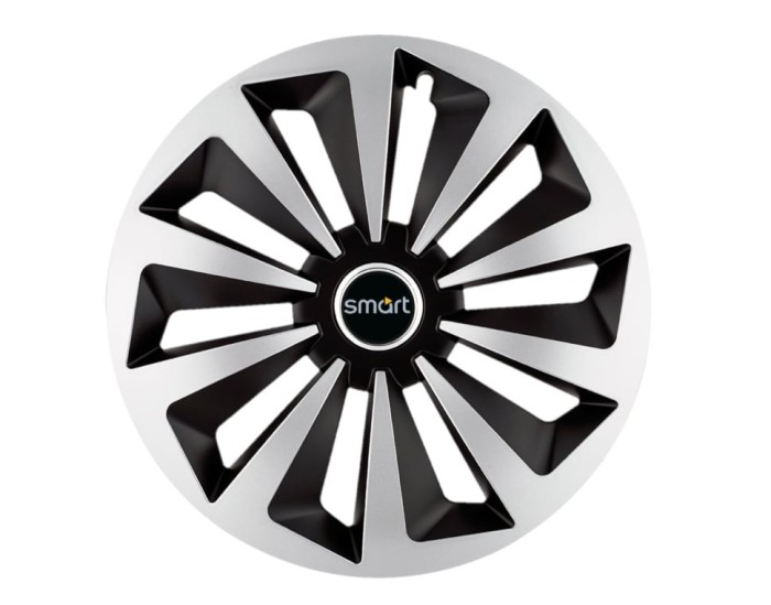Set 4 capace roti Fox Gri-Negru R14 pentru gama auto Smart