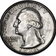¼ Dollar 1934 "Washington Silver Quarter" - moneda de colectie UNC / necirculata