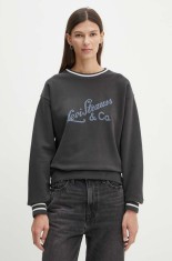 Levi&#039;s hanorac de bumbac femei, culoarea gri, cu imprimeu, 0002L