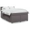 vidaXL Pat box spring cu saltea, gri, 160x200 cm, piele ecologică 3286130