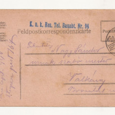 D4 Carte Postala Militara k.u.k. Imperiul Austro-Ungar ,1917 Torontal Valkany