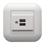 Priză USB alb Loft - OVIVO | 404-010301-247