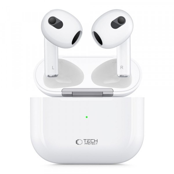 Handsfree Bluetooth Tech-Protect Ultraboost, TWS, Alb