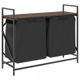 Cumpara ieftin Cos de rufe 2 compartimente cu raft stejar maro