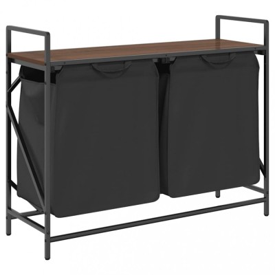 Cos de rufe 2 compartimente cu raft stejar maro foto