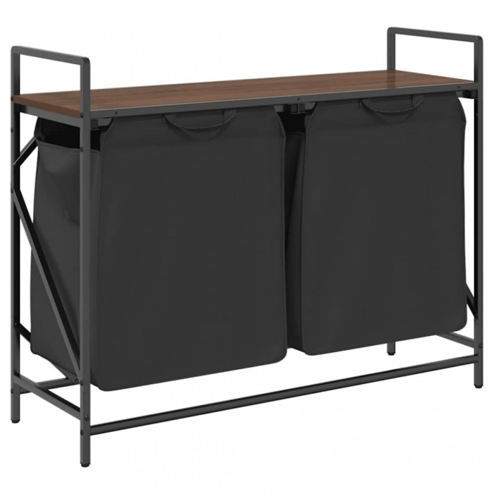 Cos de rufe 2 compartimente cu raft stejar maro