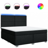 Cumpara ieftin Pat box spring cu saltea, negru, 180x200 cm, catifea