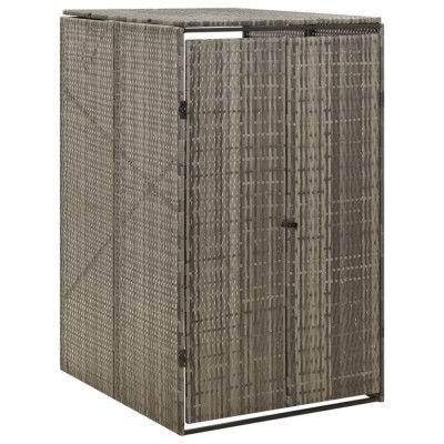 Gossi magazie de pubela cu roti, gri, 70x80x117 cm, poliratan foto