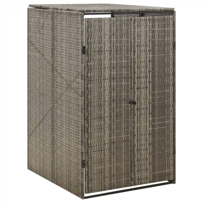 Gossi magazie de pubela cu roti, gri, 70x80x117 cm, poliratan