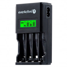 Incarcator EverActive NC-450 Black Edition, pentru acumulatori Ni-Mh AA si AAA, 4 canale foto