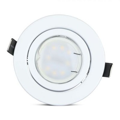 Set 3 spoturi LED GU10 5W 3000K alb cald - alb foto