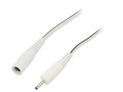 Cablu DC Alb 2x0,5mm2 Cu Mufe 5,5/2,1 și 2,35/0,7 foto