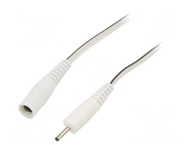 Cablu DC Alb 2x0,5mm2 Cu Mufe 5,5/2,1 și 2,35/0,7
