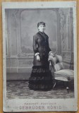 Foto pe carton, Cernauti, 1882, Marie Gaffenco, din familia de boieri Flondor, cu autograf