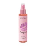 Spray cu feromoni pentru corp SEXITIVE Crazy Girl Body Splash, pentru femei, note de zmeură, lăm&acirc;ie Amalfi și miere albă, 100 ml