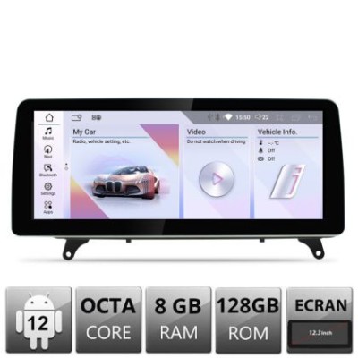Navigatie BMW X5 X6 E70 E71 2009-2012 cu ecran CIC Android ecran 12.3&amp;quot; 8+128 4G BT CarStore Technology foto