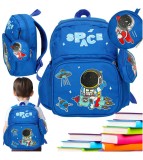 Ghiozdan gradinita, model astronaut albastru 30 x 27 x 10 cm