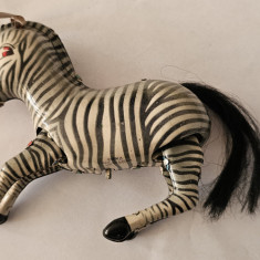 Zebra , jucărie veche metalica FUNCTIONEAZA LIPSA CHEITA ,