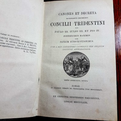 D946-Canoane-Decrete Sacrosante Ecumenice Roma Conducerea Tridentala anii 1900. foto