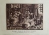 Litografie interbelică 3 lipită pe carton / M. Olinescu / BOTOSANI Scenă femei