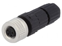 Conector M8 Mamă 4 PIN Drept Pe Cablu Mufă E 4A Filet M8