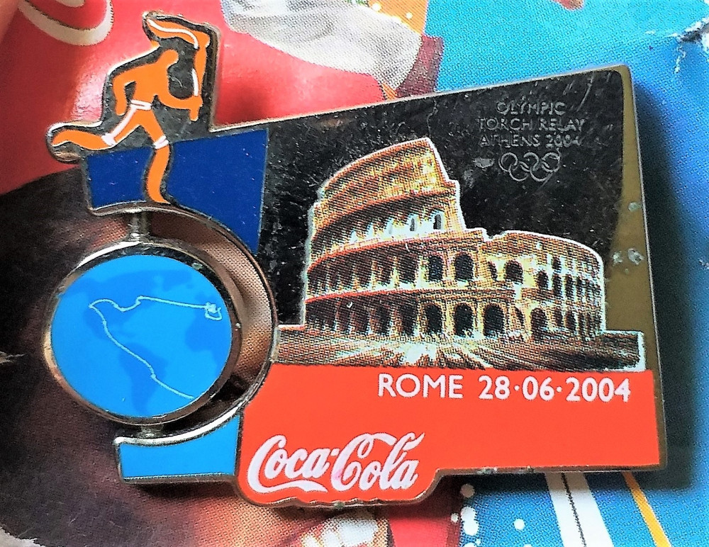 Insigne Coca Cola Jocurile Olimpice Atena, flacara olimpica, insigne de  colectie | Okazii.ro