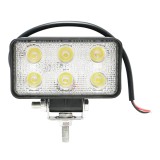 Lampa LED auto 18W 10-60V cu 6 LED-uri, unghi 60&deg;, carcasa patrata