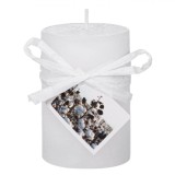 Lum&acirc;nare Decorativă, Model Cotton, Timp Ardere 15 Ore, Diametru 5 cm, &Icirc;nălțime 7.5 cm, Parafină, Alb, Oem