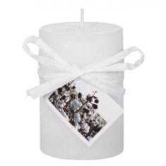 Lum&acirc;nare Decorativă, Model Cotton, Timp Ardere 15 Ore, Diametru 5 cm, &Icirc;nălțime 7.5 cm, Parafină, Alb