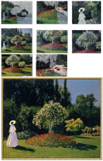 Pictura flori Peisaj vara celebru Femeie in gradina reproducere Claude Monet foto