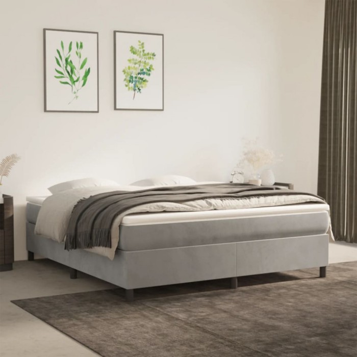 vidaXL Cadru de pat fără saltea, gri deschis, 180x200 cm, catifea 3121132