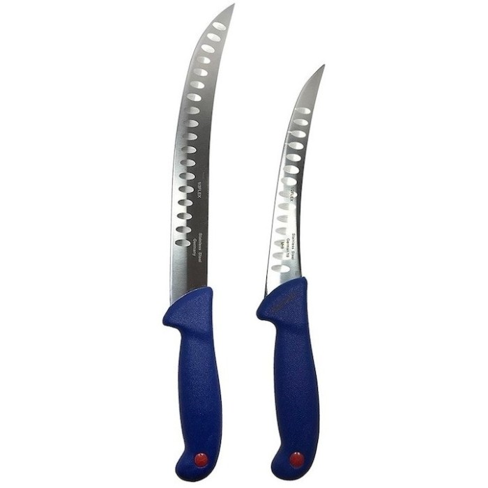 Set profesional de macelarie, transat, degresat, dezosat, otel carbon, 2 cutite