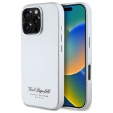 Husa iPhone 16 Pro Max Karl Lagerfeld Hardcase Leather Hotel, RSG, gri, KLHCP16XPGWCMKHG
